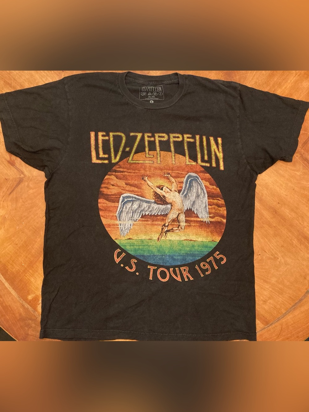 L Officially Licensed Led Zeppelin U.S. Tour 1975 graphic t-shirt